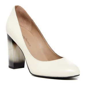Donald Pliner NEW Pumps Ombre Block Heel Shoes Leather Off-White Women's